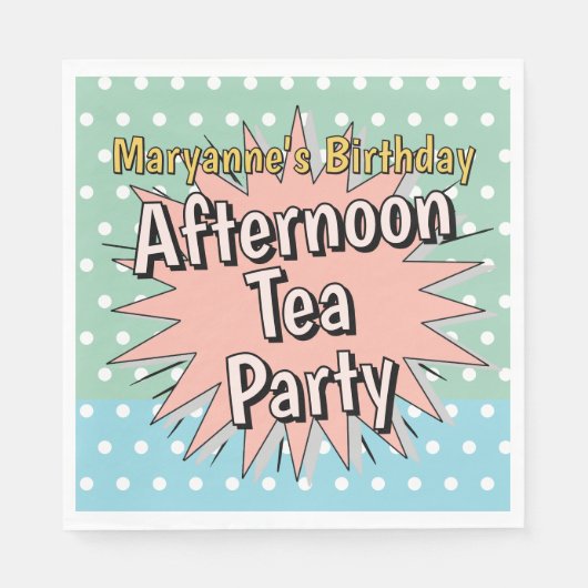 Afternoon Tea Party Fifties stijl retro vibes Servet (Voorkant)