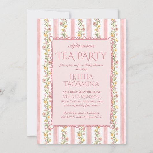 Afternoon Tea Party Grandmillenial baby shower Kaart (Voorkant)