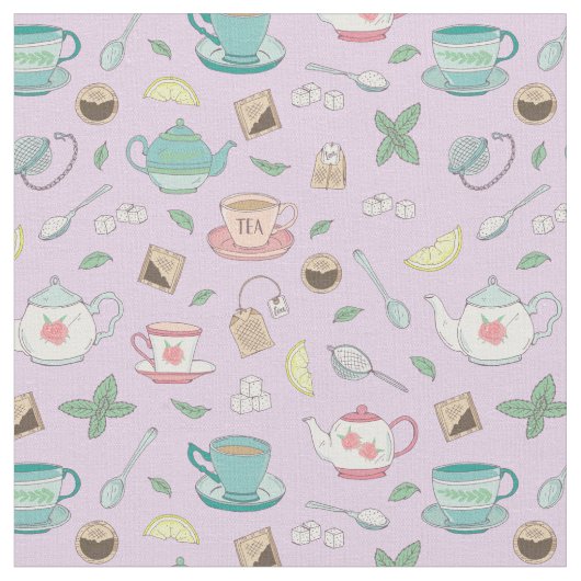  Afternoon Tea Party Theedrinker Stof (Close Up)