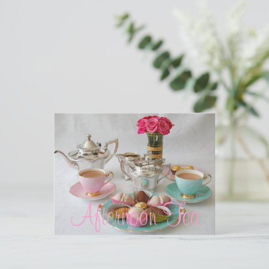 Afternoon Tea Postcard Briefkaart (Staand voorkant)
