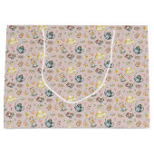 Afternoon Tea & Rozen Patroon op Roze Groot Cadeauzakje (Voorkant)