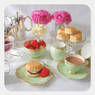 Afternoon Tea Square Stickers
