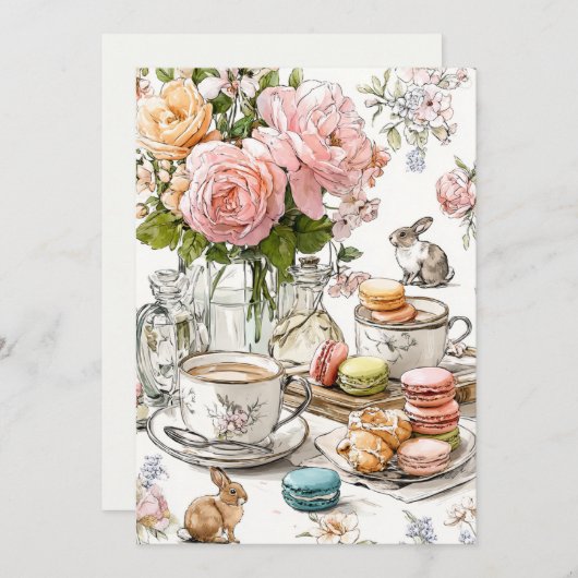 Afternoon Tea & Tiny Toes | salongezelschap Kaart (Voorkant / Achterkant)