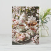 Afternoon Tea & Tiny Toes | Zachte bloemen Kaart (Staand voorkant)