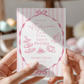 Afternoon Tea Verjaardag | Pink Tea Party Kaart
