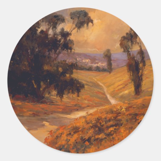 Afternoon Walk II Ronde Sticker (Voorkant)