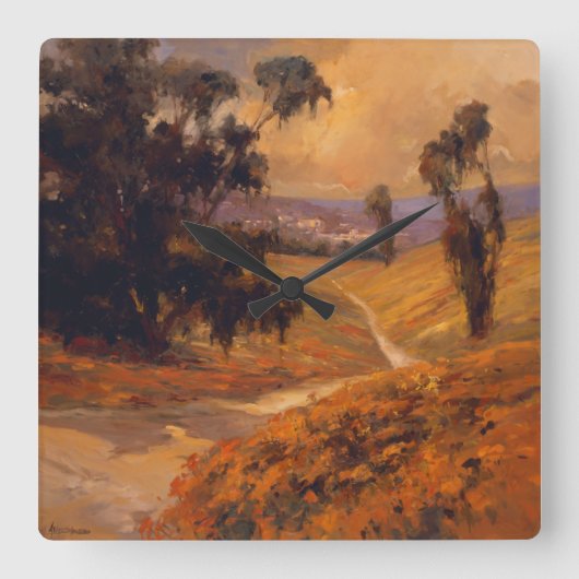 Afternoon Walk II Vierkante Klok (Voorkant)