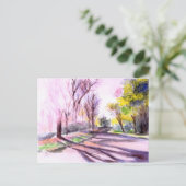 AFTERNOON ZON OP EEN WEG, Ann Arbor, MI Briefkaart (Staand voorkant)