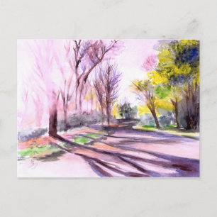 AFTERNOON ZON OP EEN WEG, Ann Arbor, MI Briefkaart