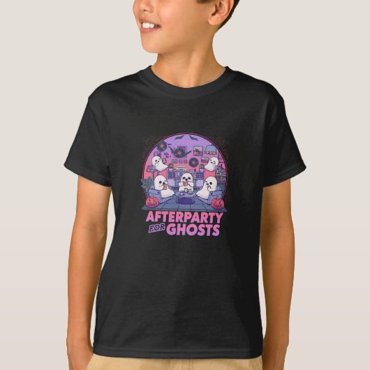 Afterparty for Ghosts – Retro Chill Halloween Tee T-shirt (Voorkant)