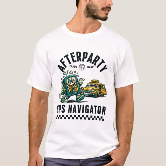 Afterparty GPS-navigator T-shirt (Voorkant)