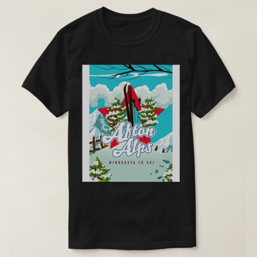 Afton Alps Minnesota om te skiën T-shirt (Design voorkant)