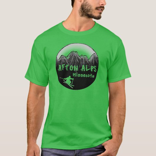 Afton Alps Minnesota skiër T-shirt (Voorkant)