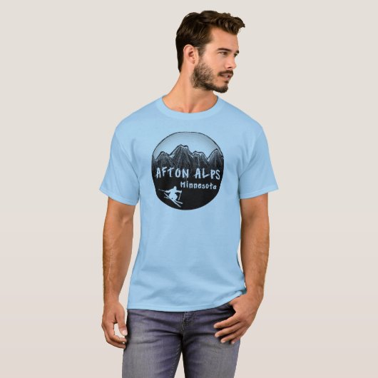 Afton Alps Minnesota skier T-shirt (Voorkant volledig)