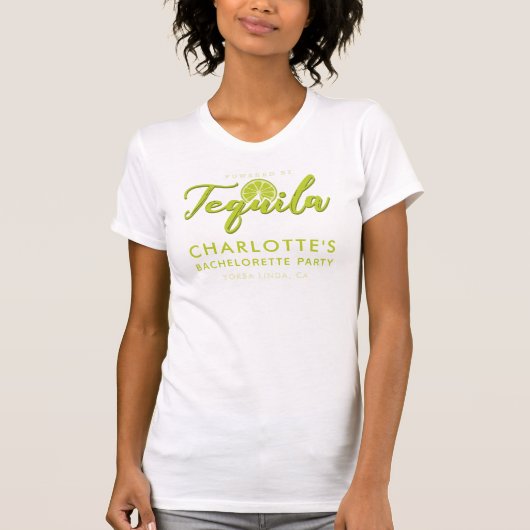 Aftrapfeestje Powered by Tequila Custom T-shirt (Voorkant)