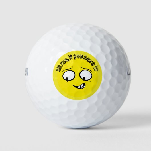 Aftredend Yellow Emoji Golfballen (Voorkant)