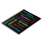 Aftreding van zwart, kleurrijk geheugenboek FUN Notitieboek (Linkerzijde)