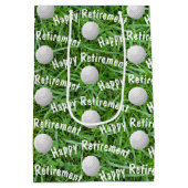 Aftredingsgolf-ballen op Grass Medium Gift Bag Medium Cadeauzakje (Achterkant)