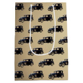 Aftredingszwart Antiek auto met gemiddeld cadeau Medium Cadeauzakje (Achterkant)