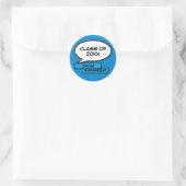 Afun diplomering 2021 Moderne Blauwe Ronde Sticker (Tas)