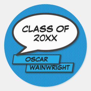 Afun diplomering 2021 Moderne Blauwe Ronde Sticker
