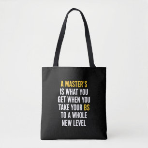 Afunte citaten voor afstuderen met een masterdiplo tote bag