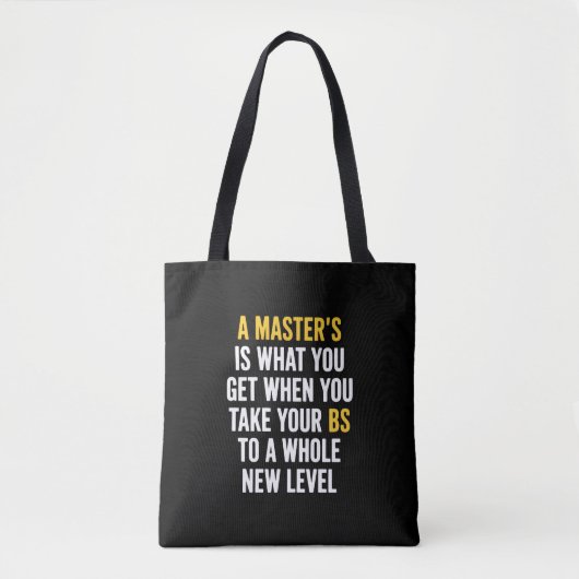 Afunte citaten voor afstuderen met een masterdiplo tote bag (Voorkant)