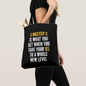Afunte citaten voor afstuderen met een masterdiplo tote bag (Dichtbij)