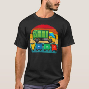 Afval afval Vrachtwagen Retro Afval Recyclen Co T-shirt
