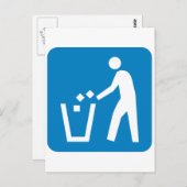 Afval/afval/wegwerp/wegmarkering weigeren briefkaart (Voorkant / Achterkant)