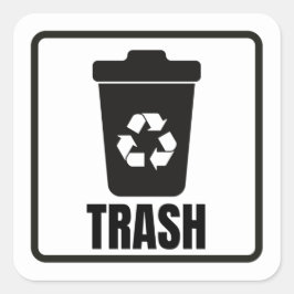 Afval kan op klassieke schaal zwart zijn vierkante sticker