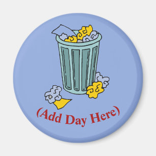 Afval kan, ophaaldag toevoegen, magneet