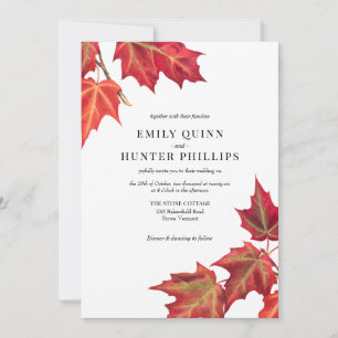 Afval laat najaar illustratie huwelijksuitnodiging kaart