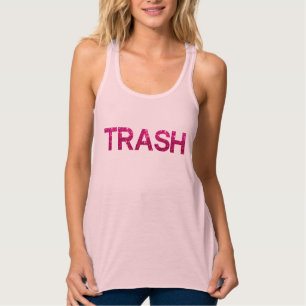 Afval Roze Glitter  Tanktop