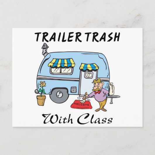 afval van een trailerpark met klasse briefkaart (Voorkant)