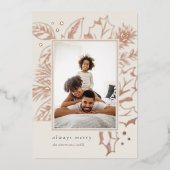  afval | Verticaal foto-Roos Gold Folie Feestdagenkaart (Voorkant)