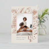  afval | Verticaal foto-Roos Gold Folie Feestdagenkaart (Staand Voorkant)