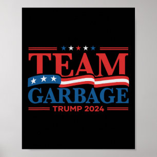 Afval voor Trump 2024 Amerikaanse vlag Vintage Poster