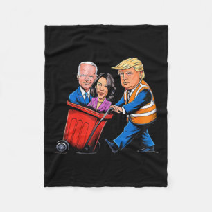 Afval voor Trump 2024 Grappige tijd om kleding uit Fleece Deken