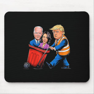 Afval voor Trump 2024 Grappige tijd om kleding uit Muismat