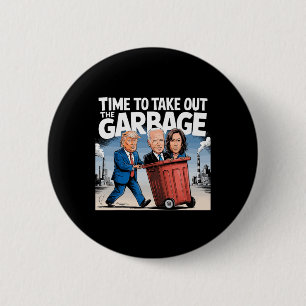 Afval voor Trump 2024 Grappige tijd om kleding uit Ronde Button 5,7 Cm