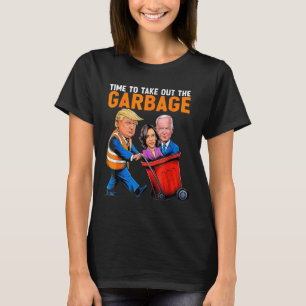Afval voor Trump 2024 Grappige tijd om kleding uit T-shirt