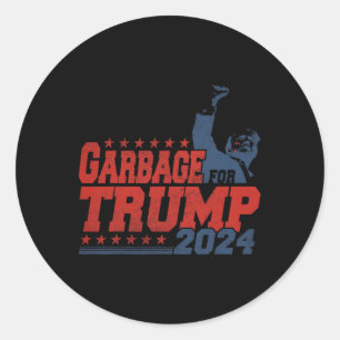 Afval voor Trump 2024 Ronde Sticker