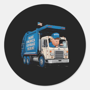 Afval voor Trump maakt Amerikaanse vuilnis weer ge Ronde Sticker