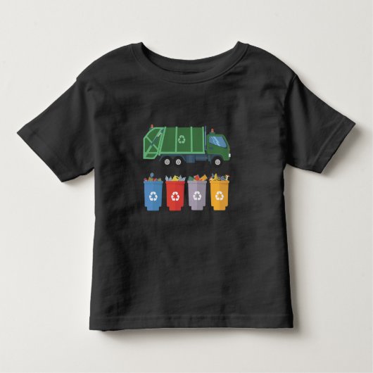 Afval Vrachtwagen Kinder Afvalrecycling Shirts (Voorkant)