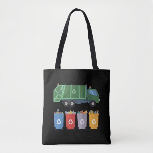 Afval Vrachtwagen Kinder Afvalrecycling Tote Bag (Voorkant)