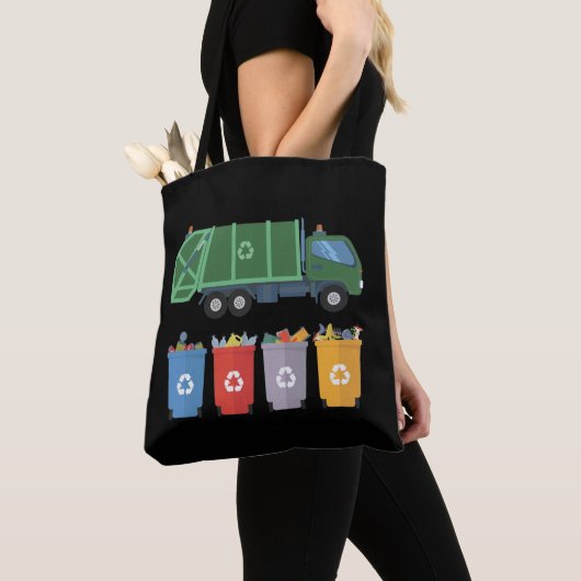 Afval Vrachtwagen Kinder Afvalrecycling Tote Bag (Dichtbij)