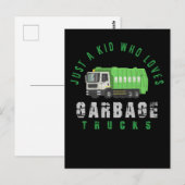 Afval Vrachtwagen Kinder boys Recycling Truck Briefkaart (Voorkant / Achterkant)