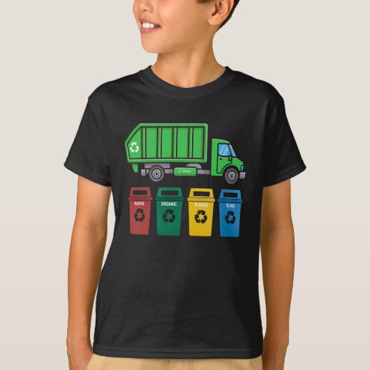Afval Vrachtwagen Kinder boys Recycling Truck T-shirt (Voorkant)