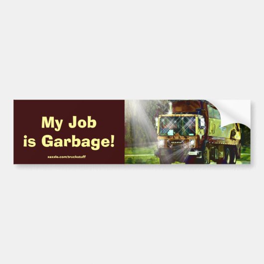 Afval Vuilniswagen chauffeurs Grappige Bumperstick Bumpersticker (Voorkant)